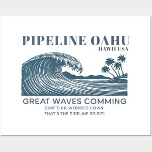 Pipeline Hawaii surf 8204 Posters and Art